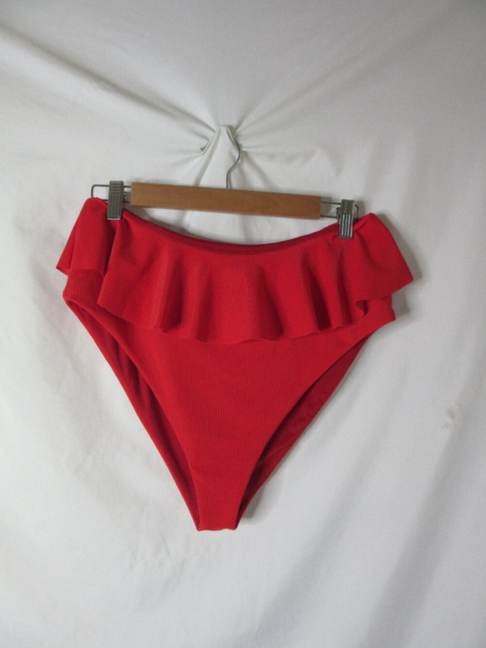 Beach Riot Red Ruffle High-Rise Bikini Bottom - Picture 3 of 10